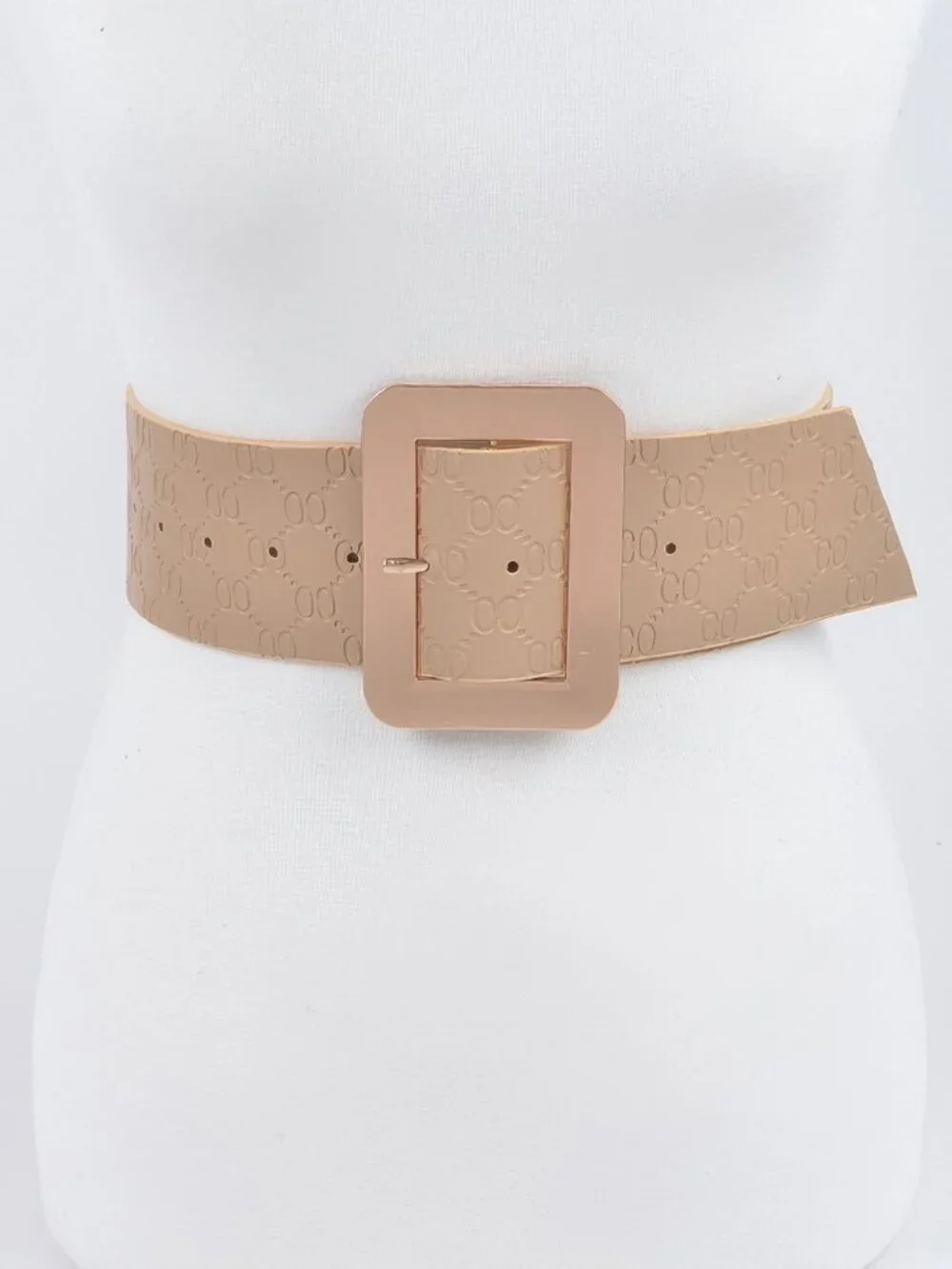 Big Metal Buckle Embossed Plus Size Belt